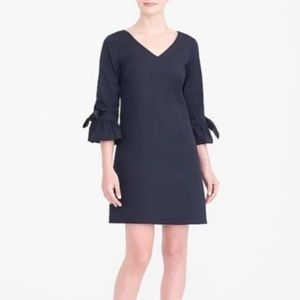 J Crew Black Bell Sleeve V Neck Dress‎